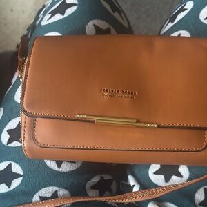 Forever Young Tan Crossbody with Gold Detail